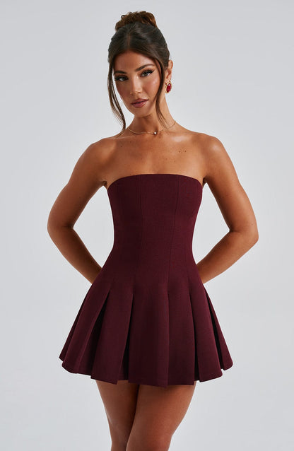 Bryony Mini Dress Cherry Lacquer