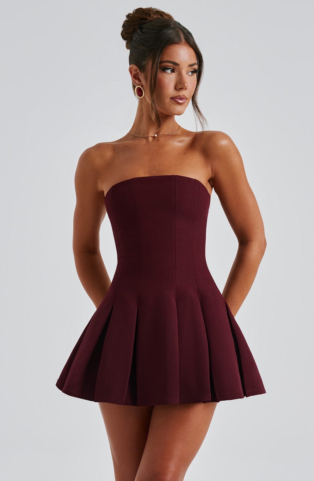 Bryony Mini Dress Cherry Lacquer