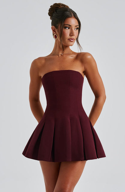 Bryony Mini Dress Cherry Lacquer
