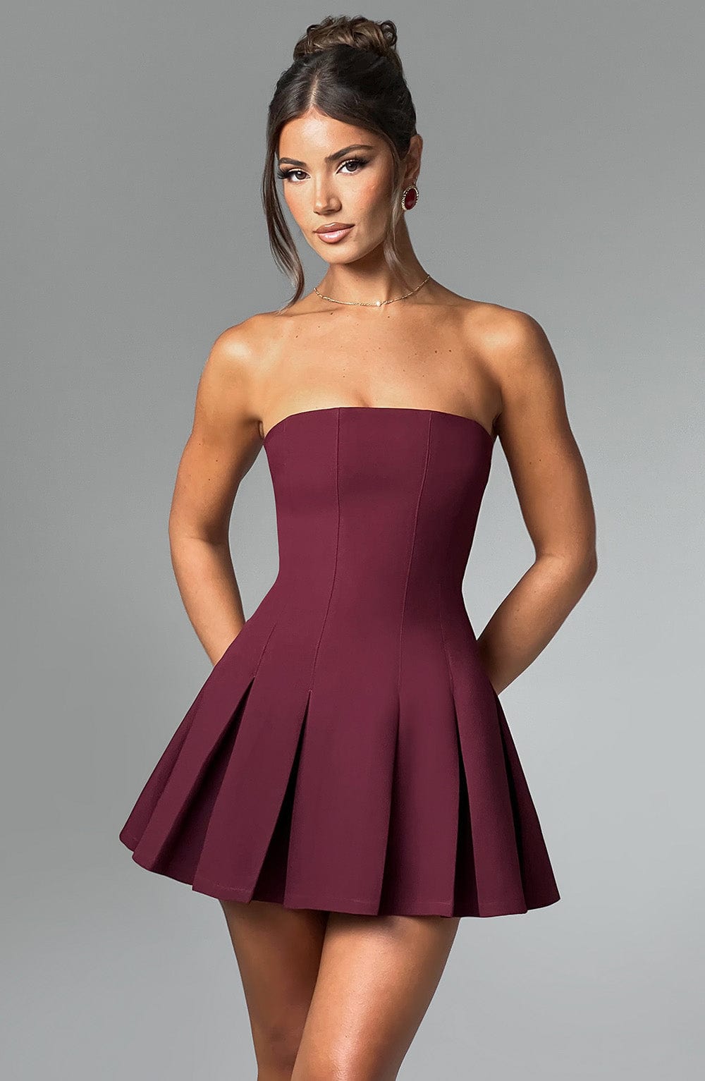 Bryony Mini Dress Cherry Lacquer