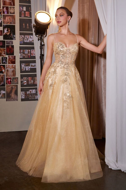 Edith Gown Glitter Tulle A- Formal Dress
