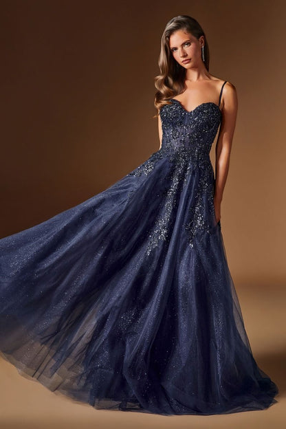 Edith Gown Glitter Tulle A- Formal Dress