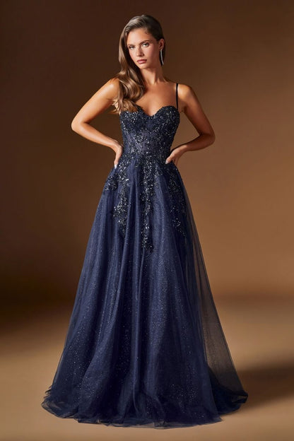 Edith Gown Glitter Tulle A- Formal Dress