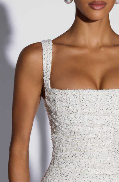 Calanthe Maxi Dress Ivory Sparkle