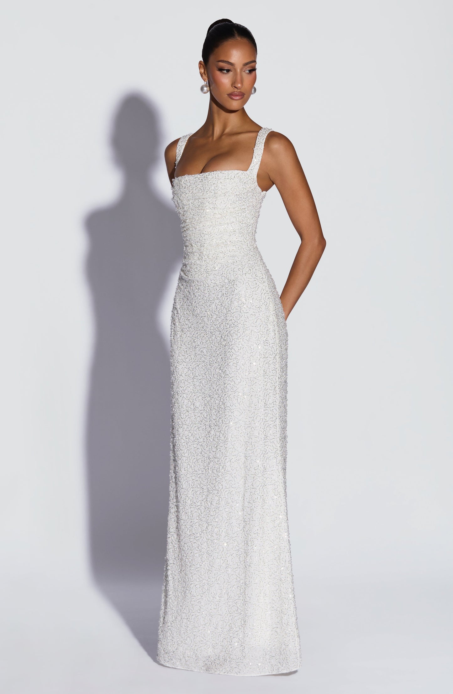 Calanthe Maxi Dress Ivory Sparkle