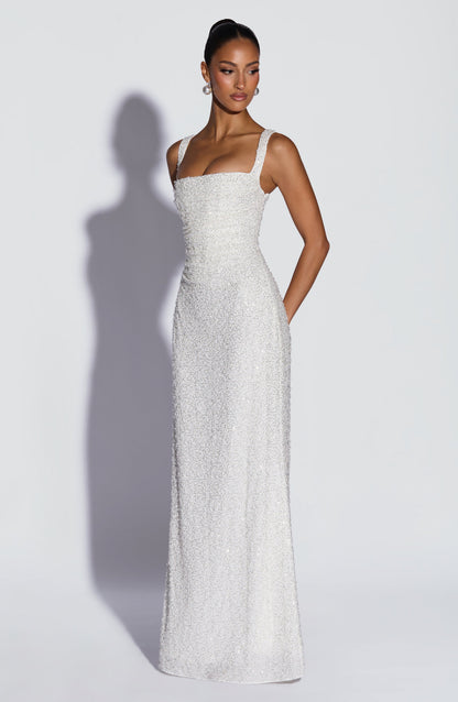 Calanthe Maxi Dress Ivory Sparkle
