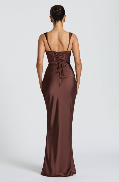 Calanthe Maxi Dress Plum Brown