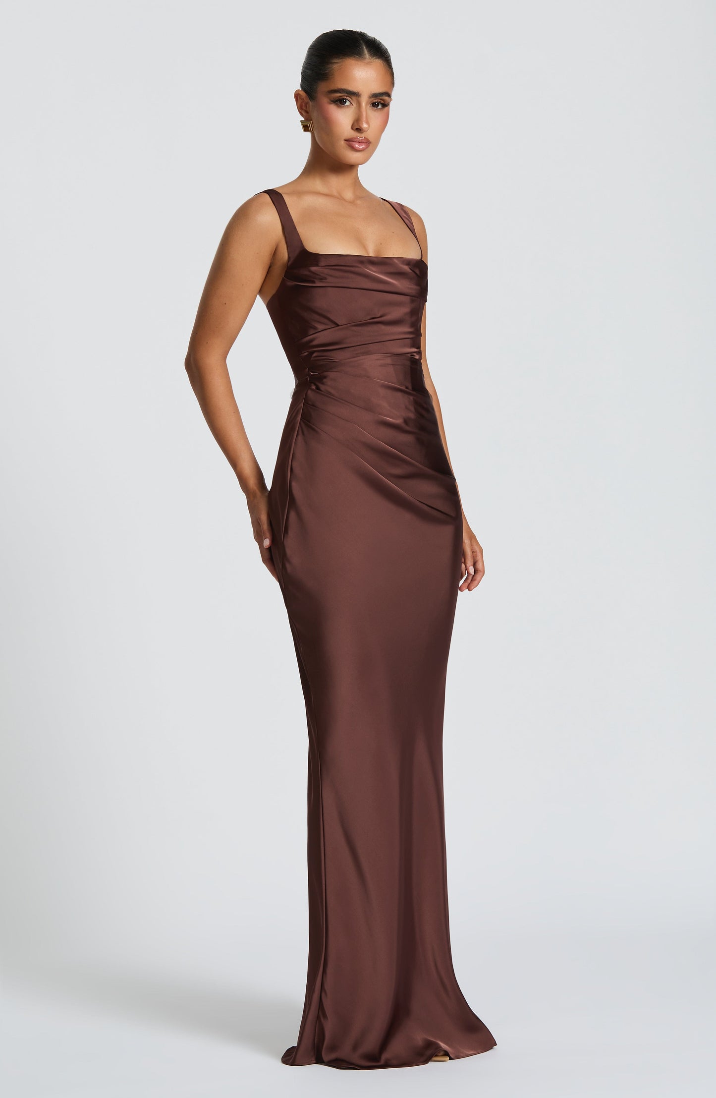 Calanthe Maxi Dress Plum Brown