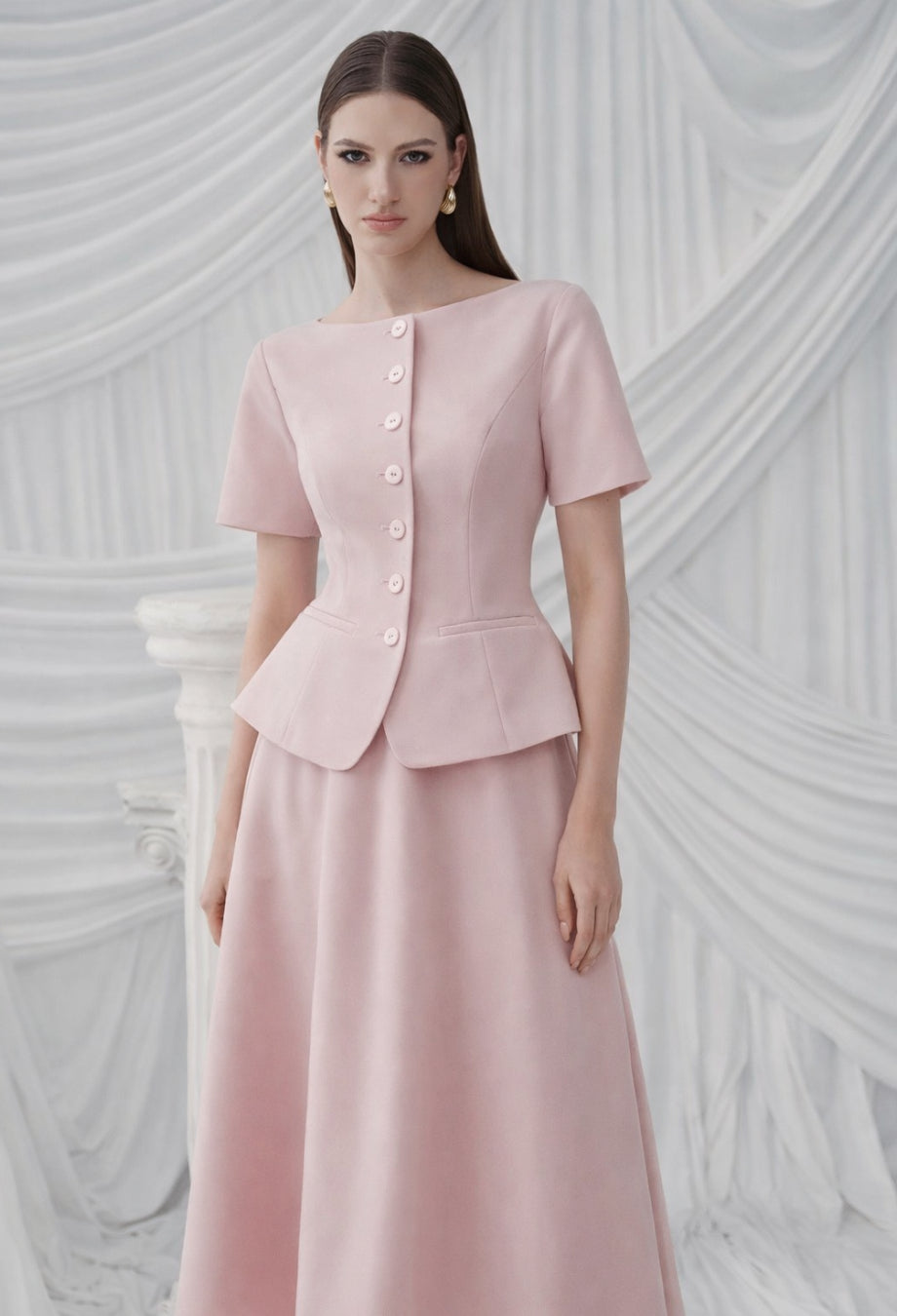 Calliope Top and Skirt Two-Piece Set Pink