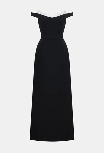 Callista Off-Shoulder Maxi Dress Black