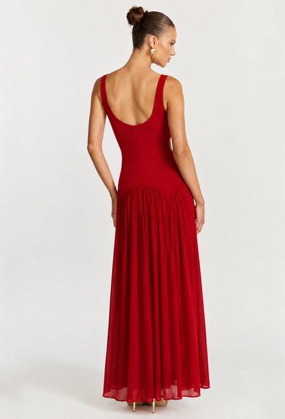 Camella Midi Dress Red