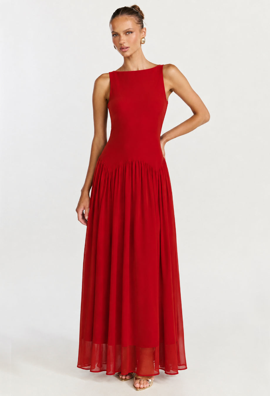 Camella Midi Dress Red