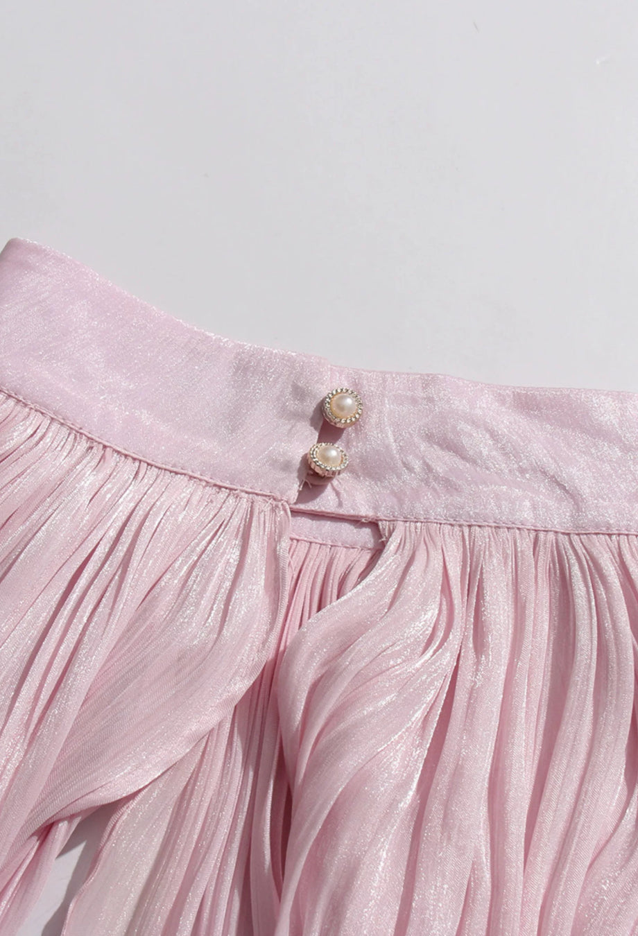 Camilla Pink Shimmer Long Sleeve Chiffon Mini Dress