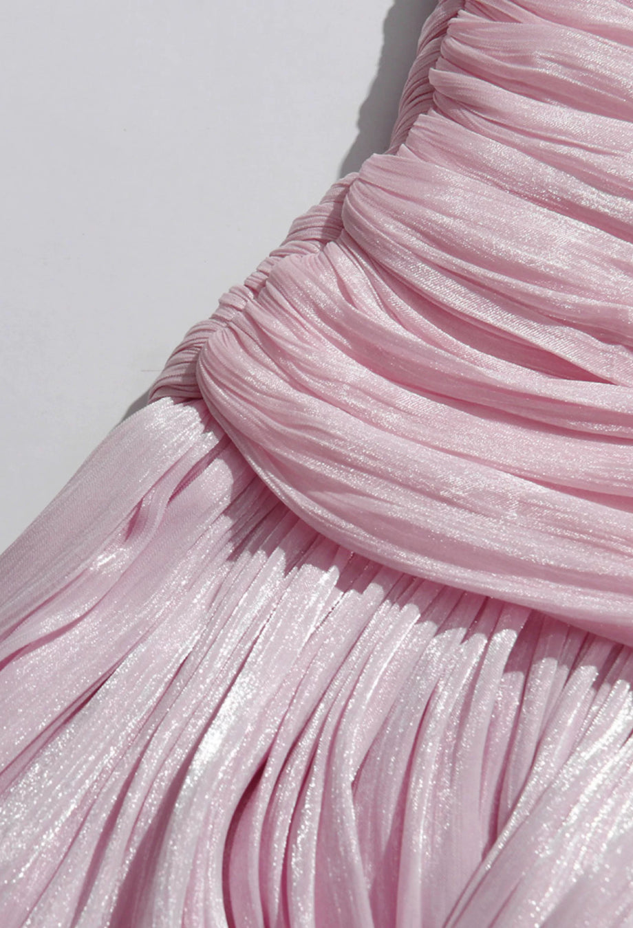 Camilla Pink Shimmer Long Sleeve Chiffon Mini Dress