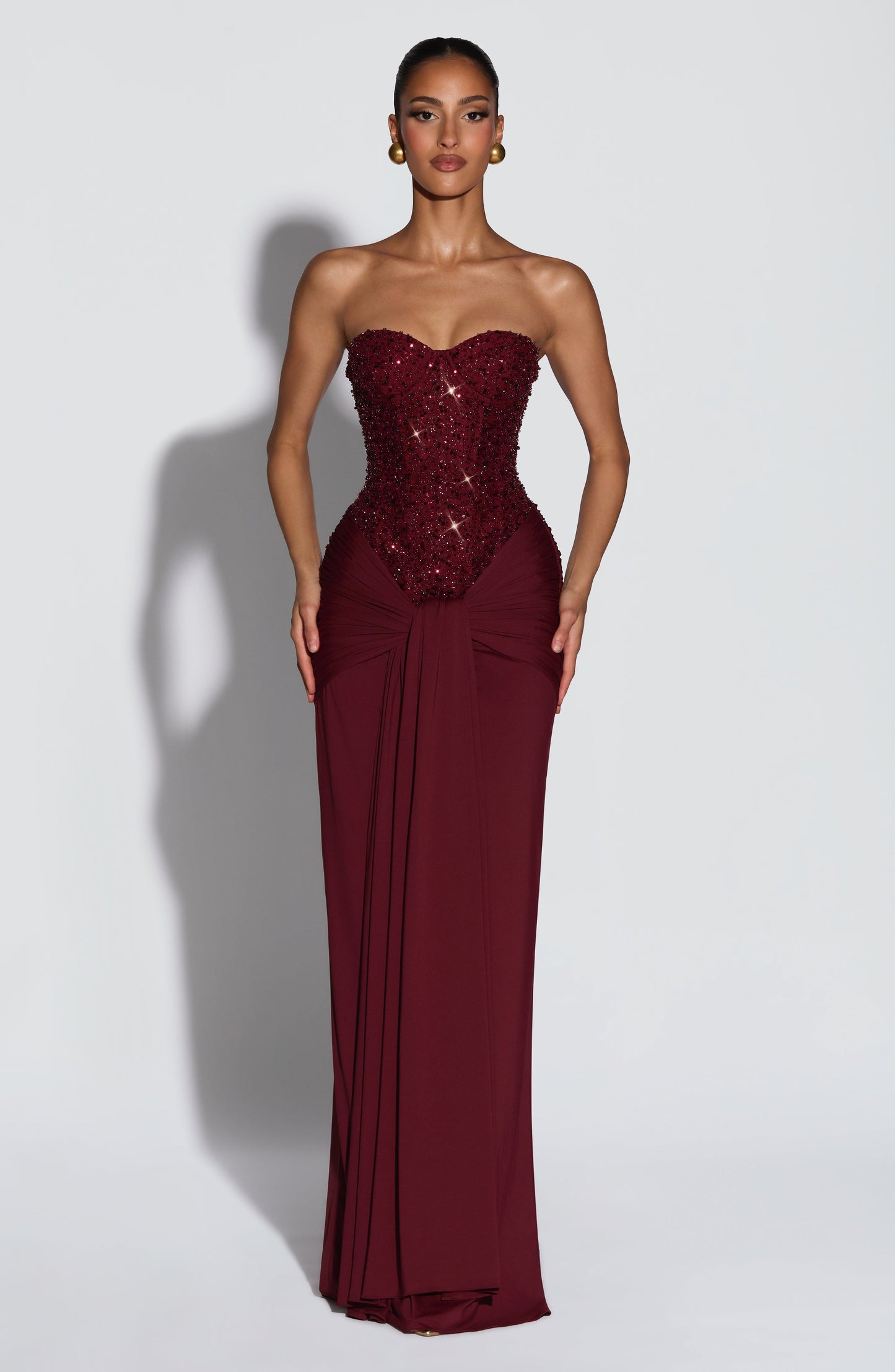 Carina Maxi Dress Burgundy