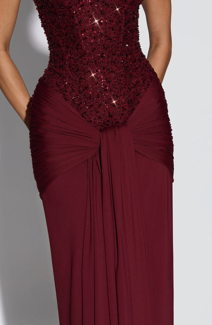 Carina Maxi Dress Burgundy
