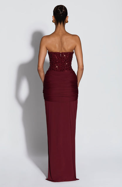 Carina Maxi Dress Burgundy