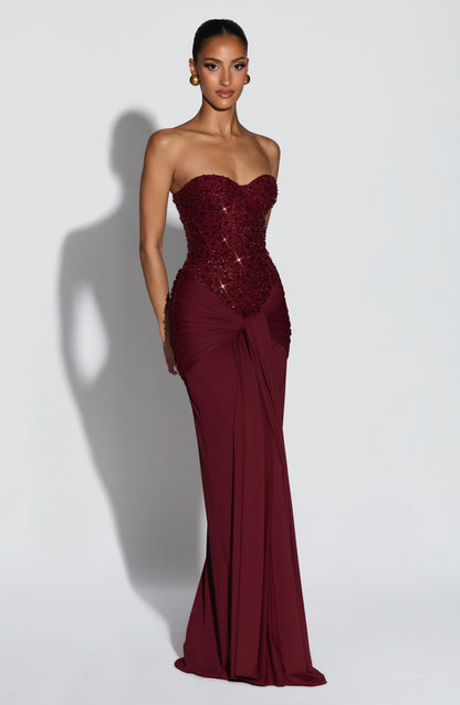 Carina Maxi Dress Burgundy
