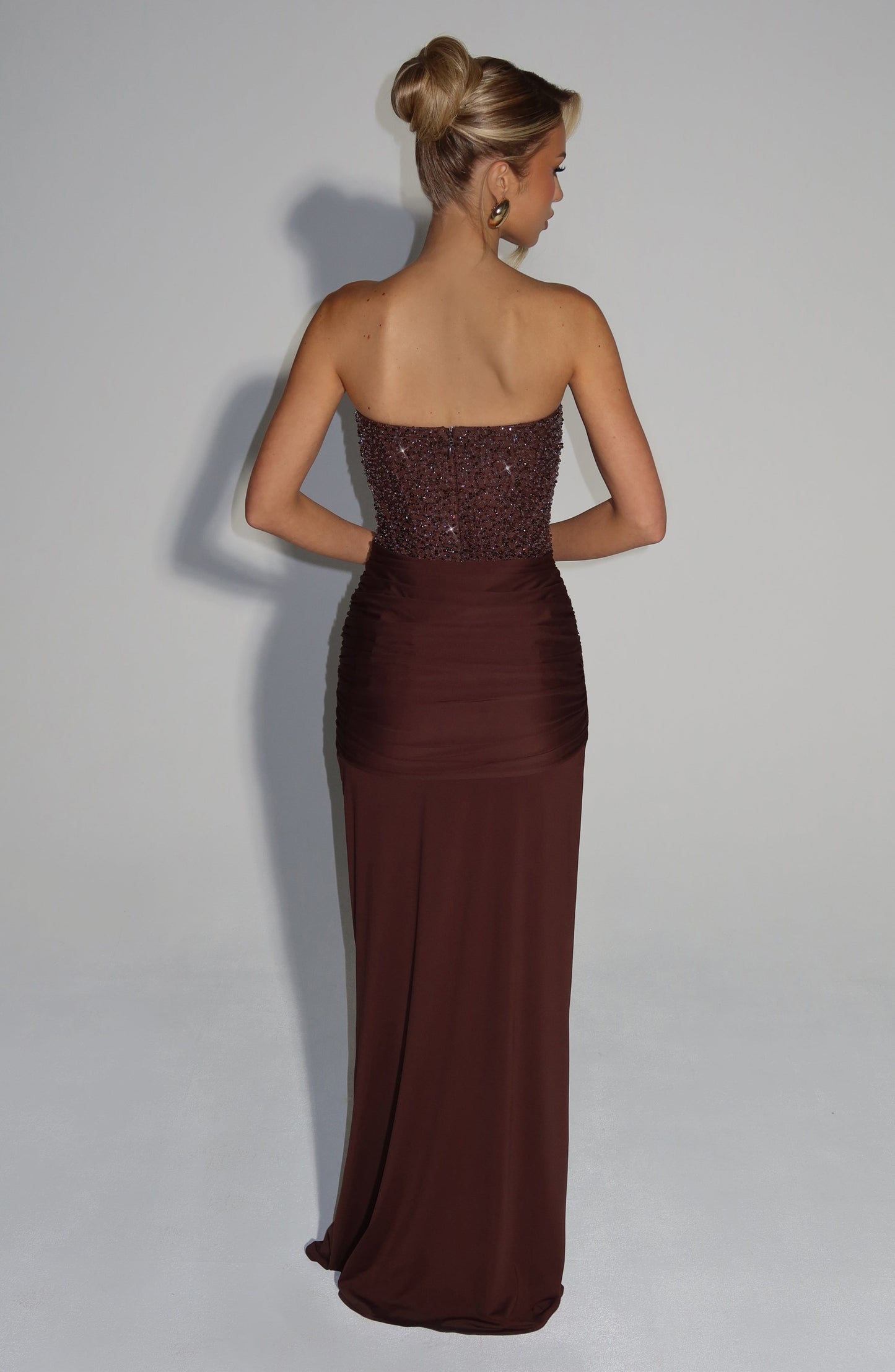 Carina Maxi Dress Plum Brown