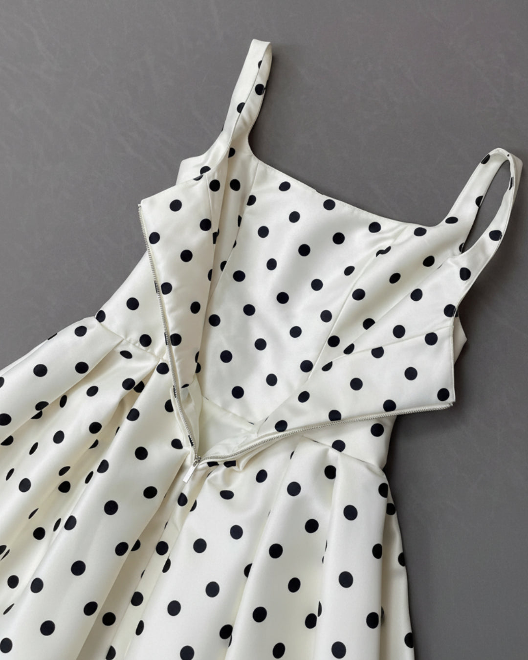 Caroline Polka Dot Midi Dress Black and White
