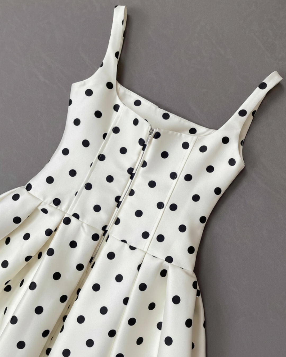 Caroline Polka Dot Midi Dress Black and White