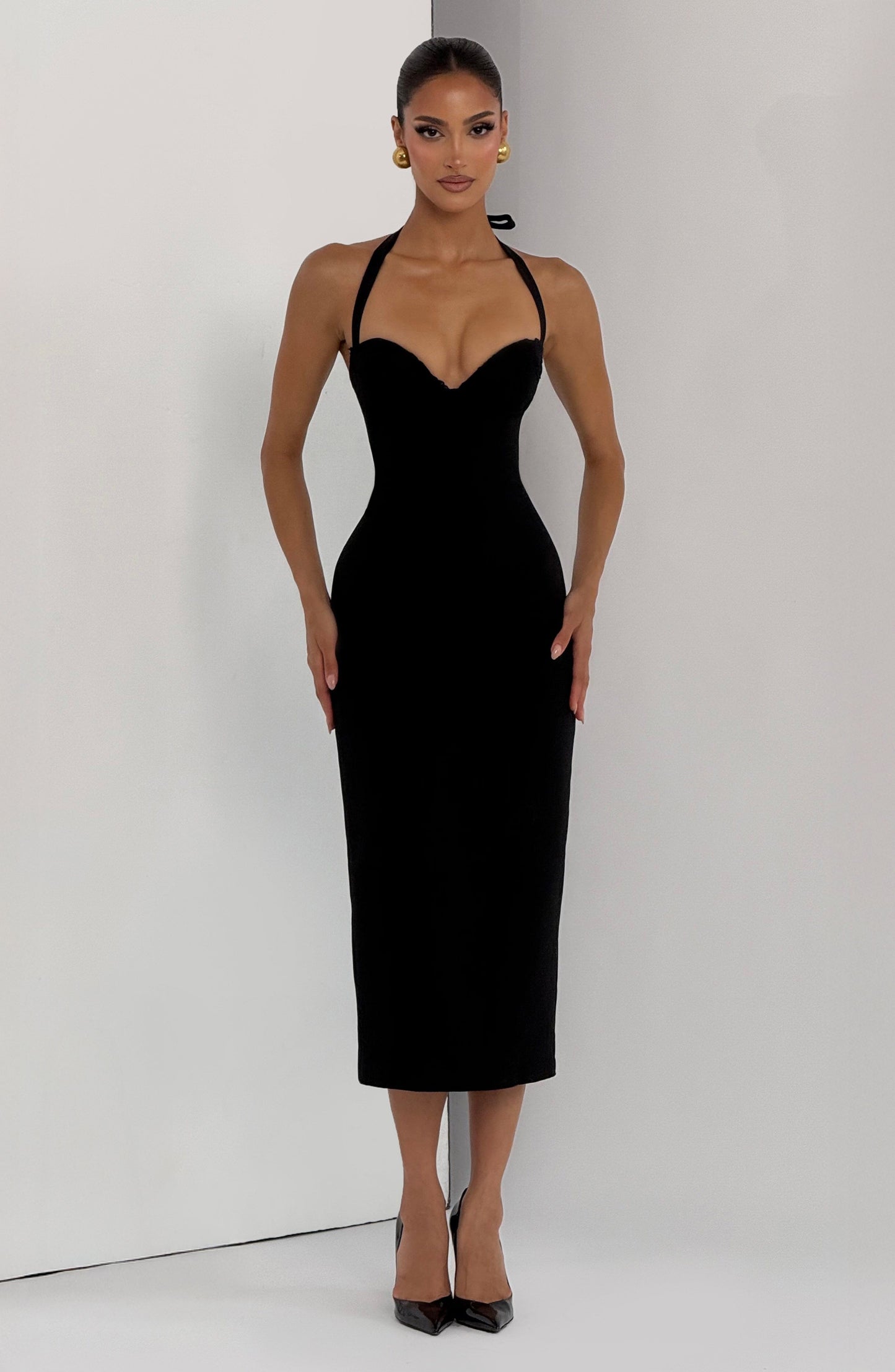 Cassia Midi Dress Black