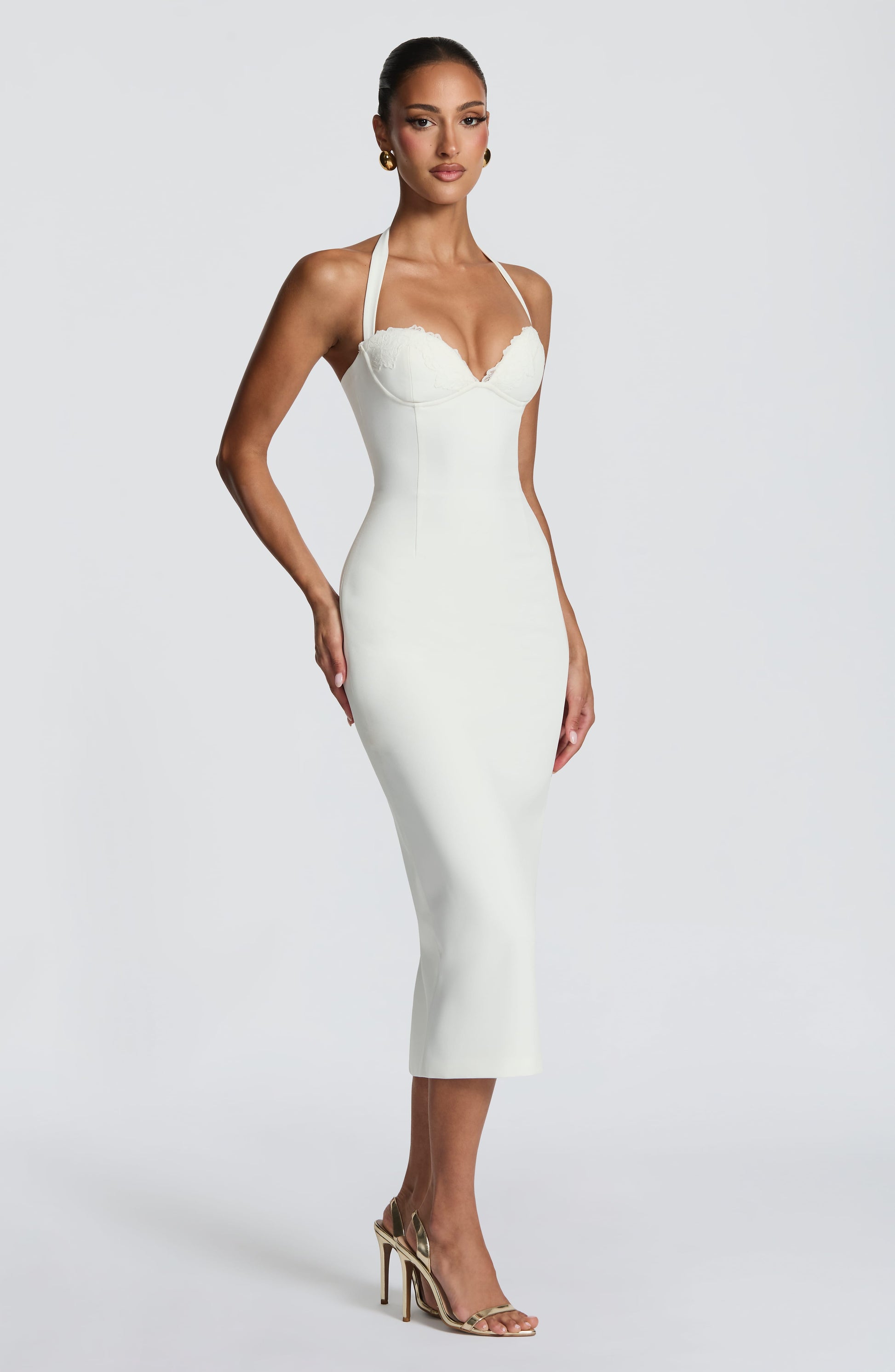 Cassia Midi Dress Ivory