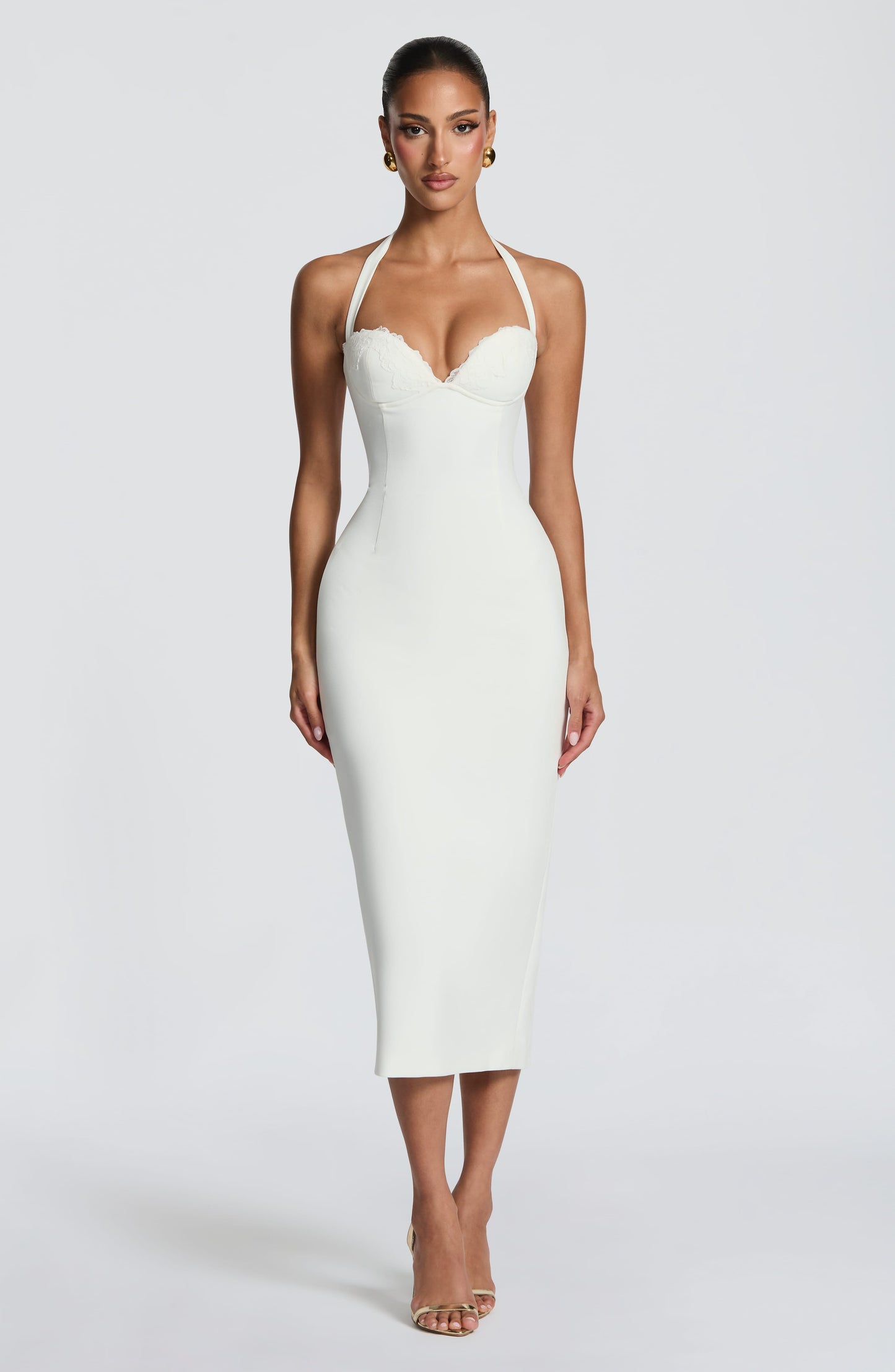 Cassia Midi Dress Ivory