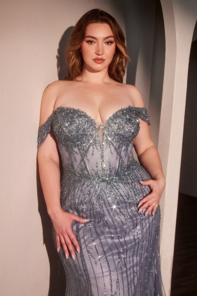 Annette Gown OFF THE SHOULDER FLORAL BEADED GOWN