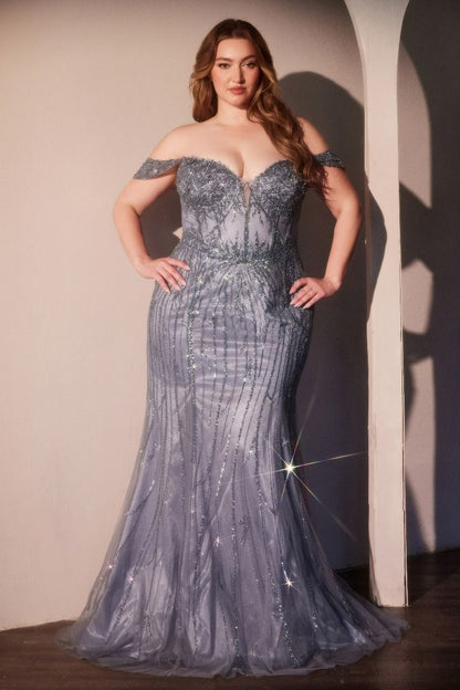 Annette Gown OFF THE SHOULDER FLORAL BEADED GOWN