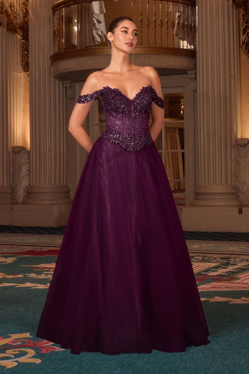 NOELLE GOWN A- GLITTER TULLE DRESS