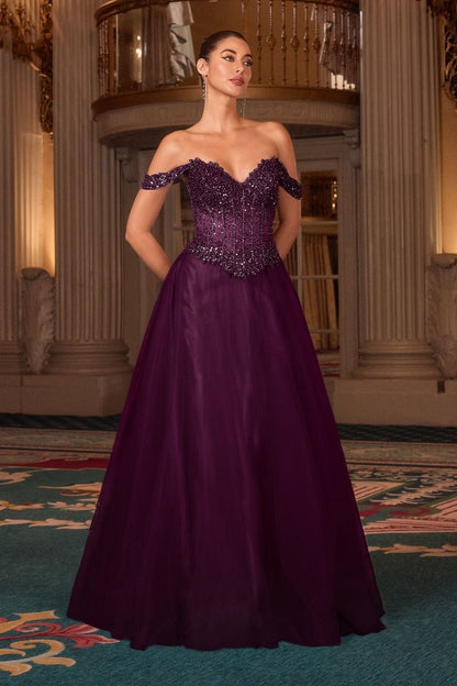 NOELLE GOWN A- GLITTER TULLE DRESS