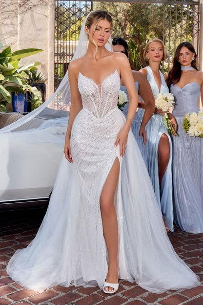 Justice Gown Strapless Off White Dress With Overskirt