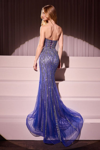 MAXWELL GOWN CRYSTAL STRAPLESS EMBELLISHED MERMAID GOWN