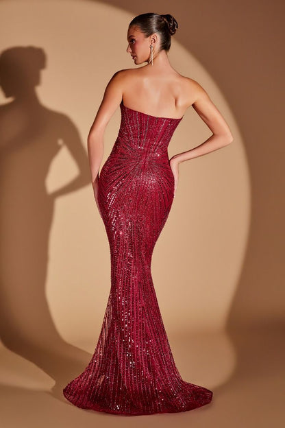 Madison Gown Crystal Sequin Mermaid Formal Dress