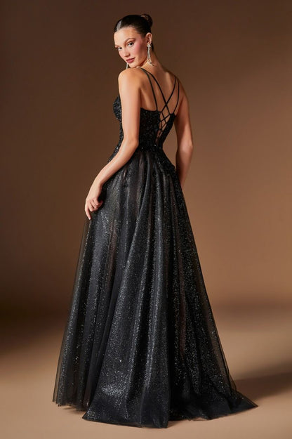Fernanda Gown Floral Glitter Tulle A- Dress