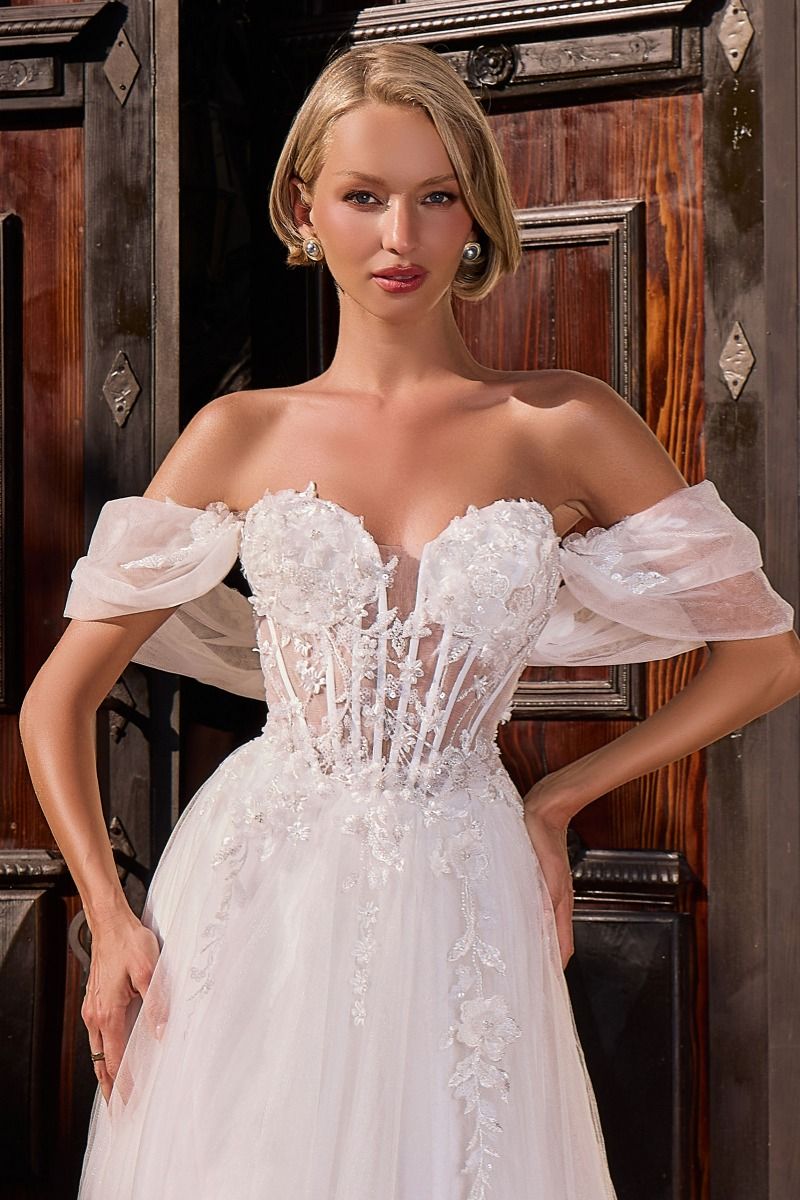 Bernadette Gown Off-White Floral Corset Bridal Dress