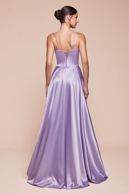 SELMA GOWN A- LUXE SATIN BUSTIER DRESS