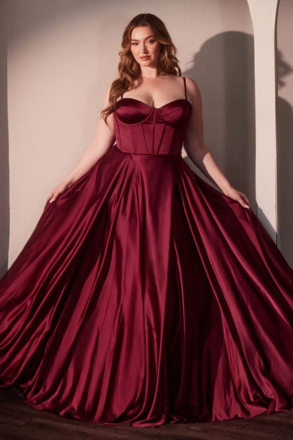 SELMA GOWN A- LUXE SATIN BUSTIER DRESS