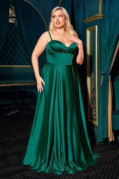 SELMA GOWN A- LUXE SATIN BUSTIER DRESS