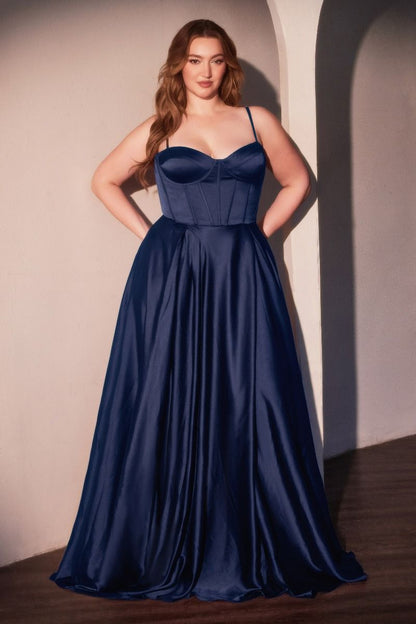 SELMA GOWN A- LUXE SATIN BUSTIER DRESS
