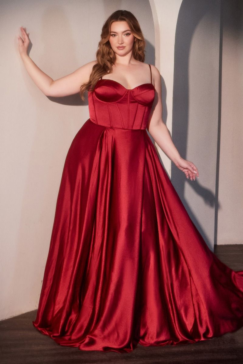 SELMA GOWN A- LUXE SATIN BUSTIER DRESS