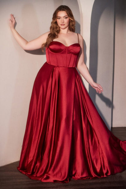 SELMA GOWN A- LUXE SATIN BUSTIER DRESS