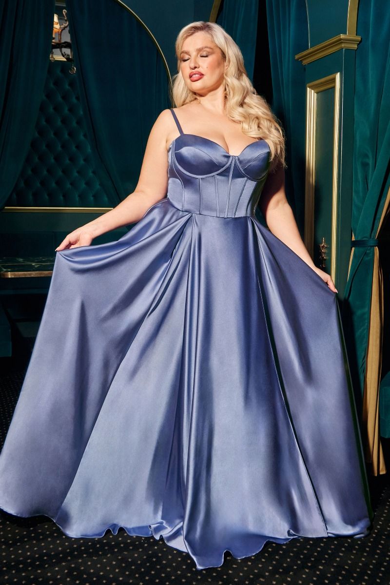 SELMA GOWN A- LUXE SATIN BUSTIER DRESS