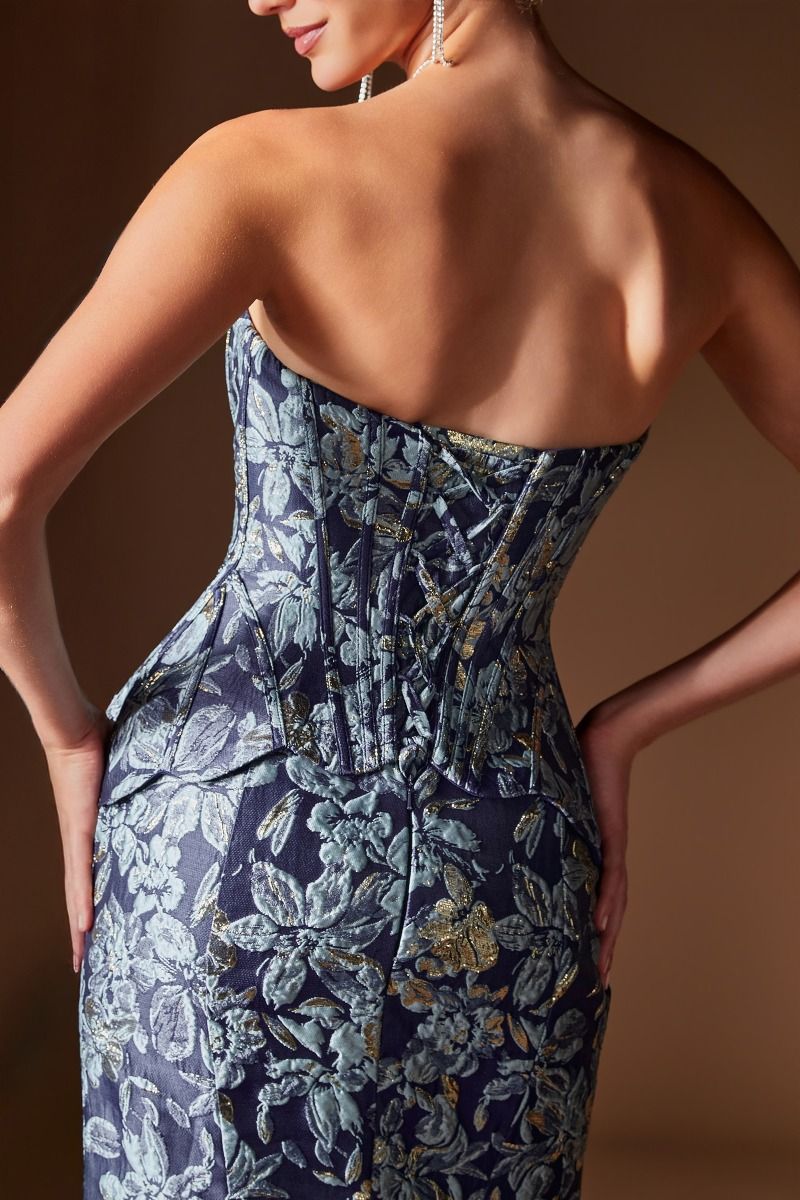 Jackie Gown Jacquard Mermaid Dress With Shawl