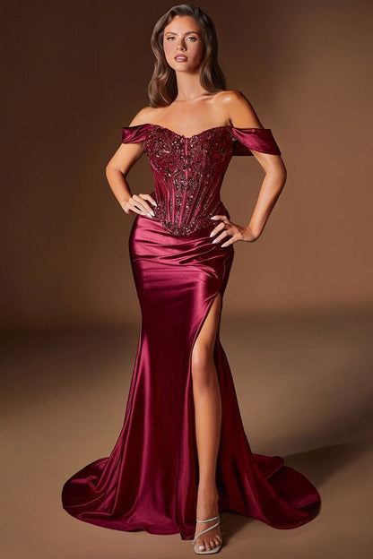 Ambrose Gown Basque Waist Corset Satin Dress