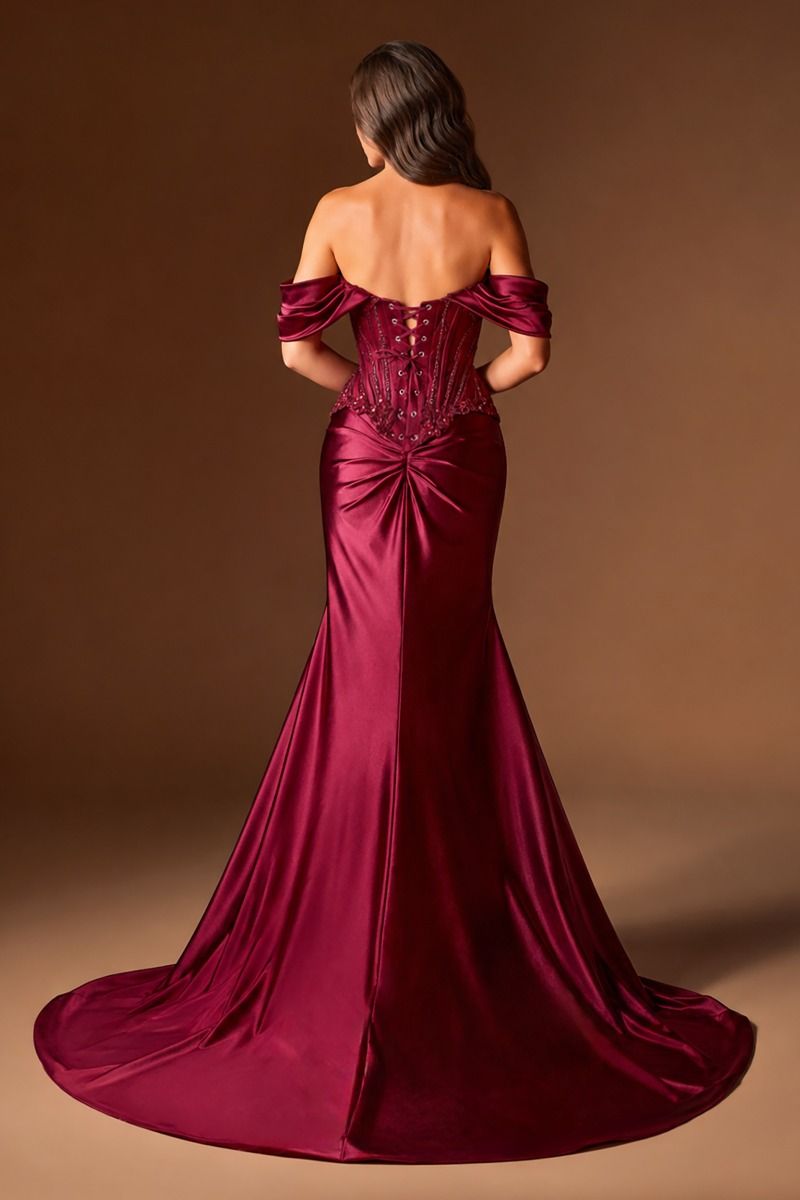 Ambrose Gown Basque Waist Corset Satin Dress