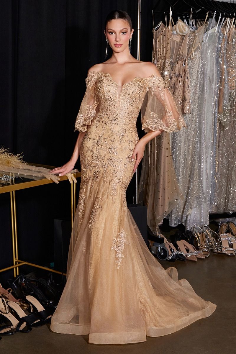 Margareta Gown Bell Sleeve Lace Mermaid Dress