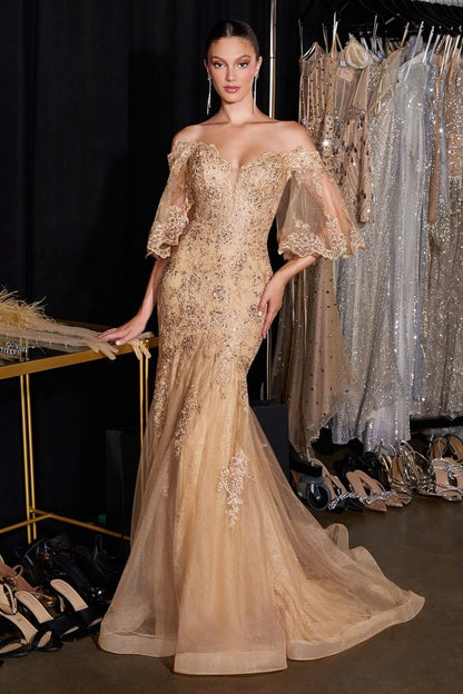 Margareta Gown Bell Sleeve Lace Mermaid Dress