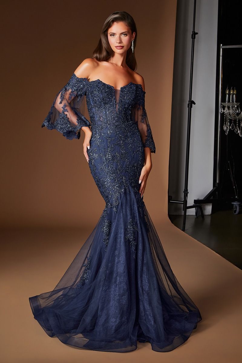 Margareta Gown Bell Sleeve Lace Mermaid Dress